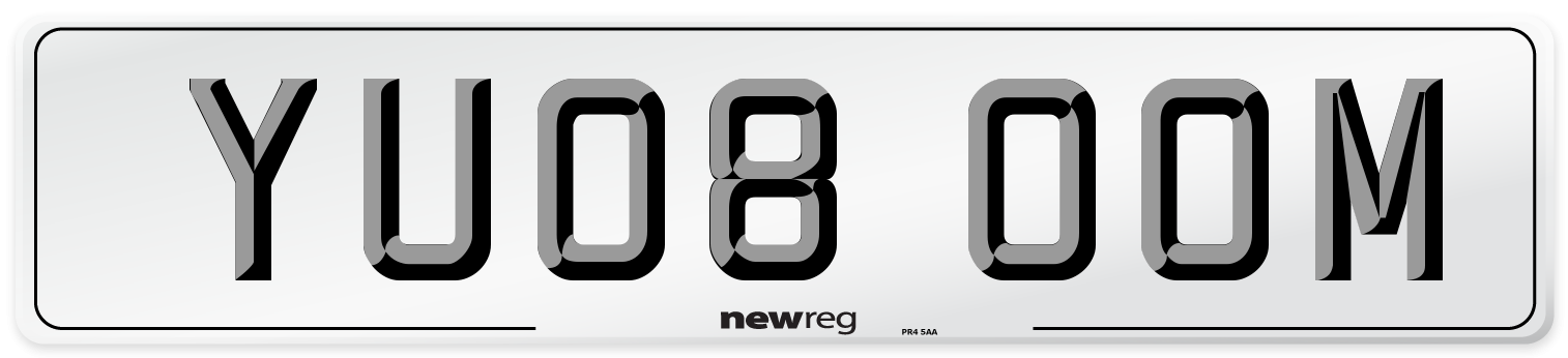 YU08 OOM Number Plate from New Reg